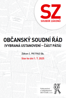 Soubor zákonů – Zákon č. 99/1963 Sb., občanský soudní řád (vybraná ustanovení – část pátá)