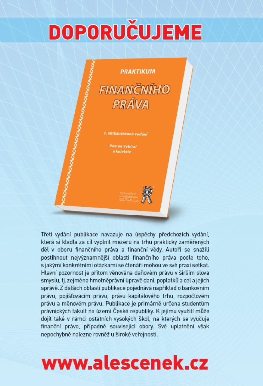 Finanční a daňové právo, 4. aktualizované a rozšířené vydání